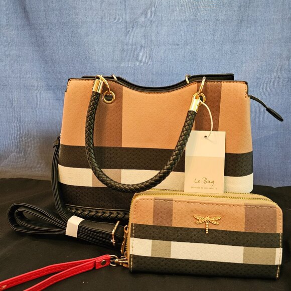 Le Bag classy leather hand bag and matching wallet. NWT - Picture 1 of 13